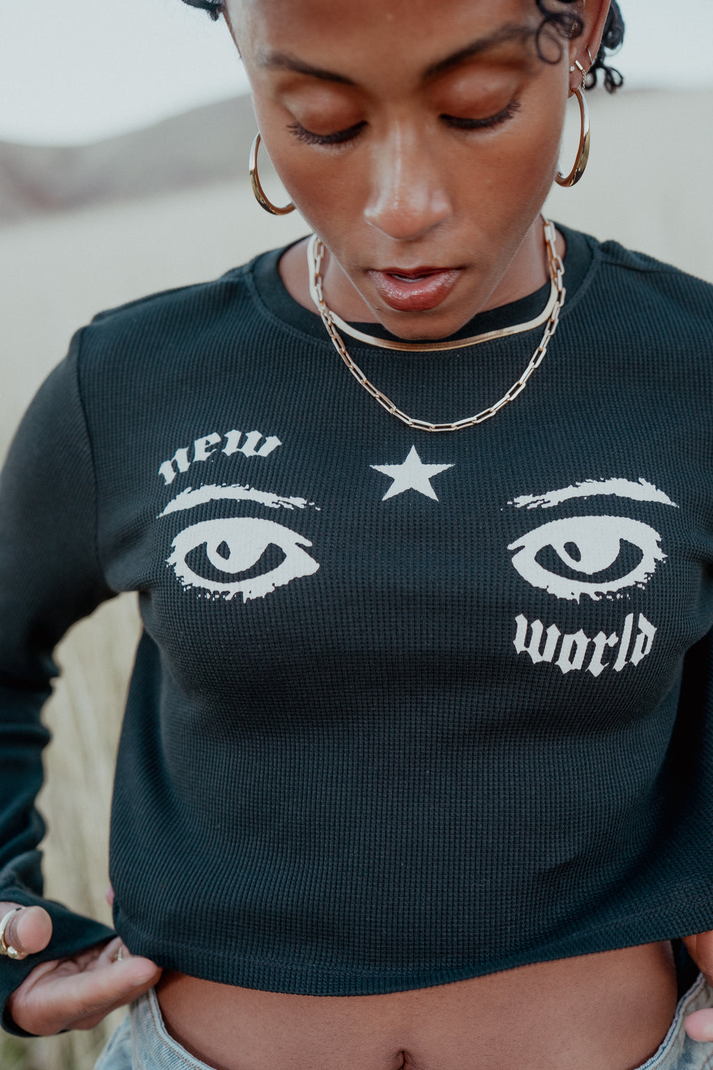 Newworld Eyes Thermal Cropped Long-sleeve